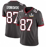 Nike Men & Women & Youth Buccaneers 87 Rob Gronkowski Gray 2021 Super Bowl LV Vapor Untouchable Limited Jersey,baseball caps,new era cap wholesale,wholesale hats